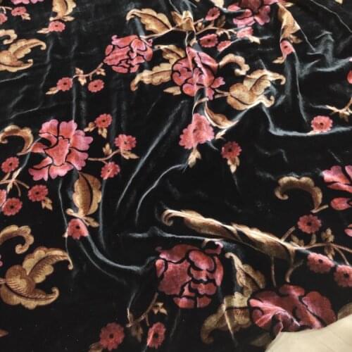 1 Meter High Grade Silk Bottom Cloth Hollowed Out Real Velvet Dress Cheongsam Shirt Fabric