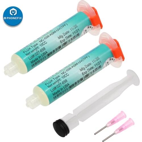 10cc AMTECH NC-559 BGA Lead-Free Solder Paste Welding Flux Dispensing Kit for Mobile Phone PCB SMD Reballing Welding Oil Fluxes