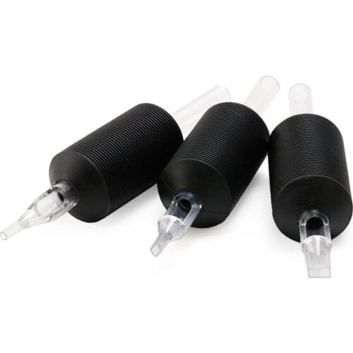 20PCS 3R 5R 7R 9R 11R 13R 15R Disposable 25MM Black Soft Silicone Tattoo Grips Tubes Plastic Tubes Precise Combo Free Shipping