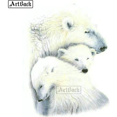 20x25cm Diamond Painting Bear Mother Family Picture 5d Full Square / Round Diamond Mosaic Animal Handmade Diamond Embroidery