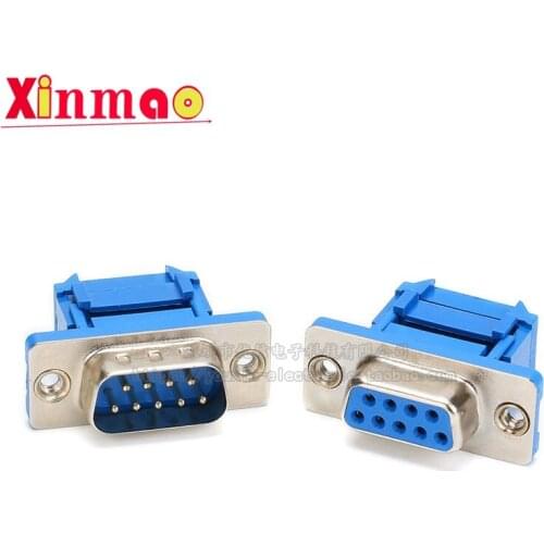 5PCS DB9 plug socket female male crimping crimping two rows of 9-pin connector pierced