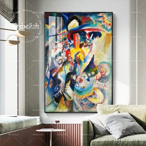 Embelish Wassily Kandinsky Abstract Oil Painting Modern Home Decor Modular Pictures Wall Art HD Canvas Posters For Living Room