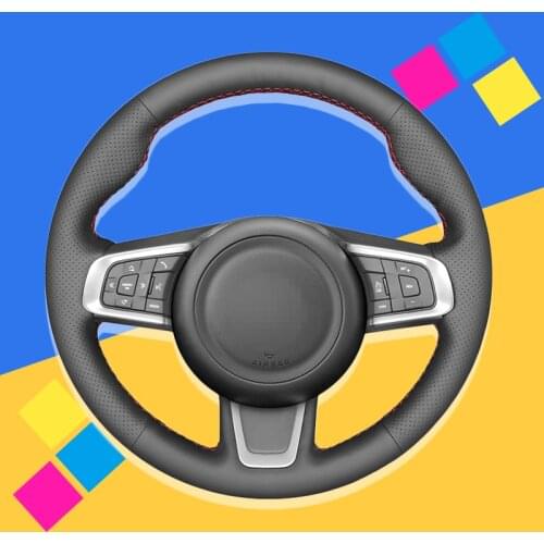 Auto Braid On The Steering Wheel Cover for Jaguar E-Pace 2017-2019 F-Pace 2016-2019 XE 2015-2019 XF 2016-2019 Car Wheel Covers