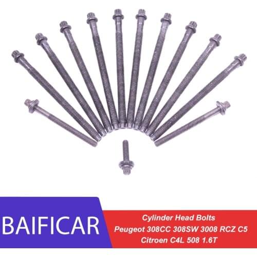 Baificar Brand New Genuine 13 Pcs Cylinder Head Bolts 0204C1 For Peugeot 308CC 308SW 3008 RCZ C5 Citroen C4L 508 1.6T