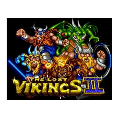 Lost Vikings II NTSC Version 16 Bit 46 Pin Big Gray Game Card For USA Game Players