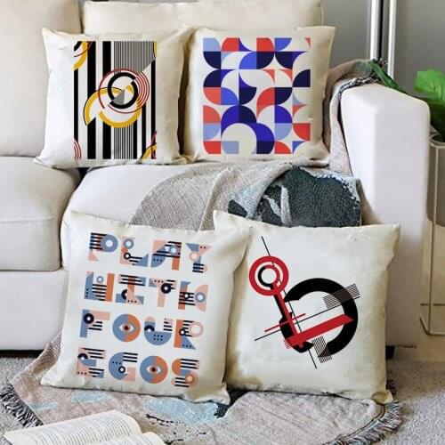 Nordic Geometric Printing Cushion Cover Decor Sofa Home office living room Pillow case bedroom car white Decorative Pillowcase