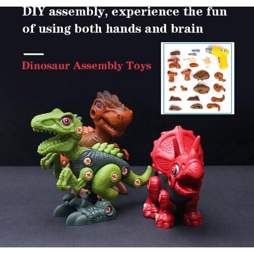 Screw Remove Dinosaur Install Toy Dinosaur Model Kids DIY Disassemble Combine Building Blocks Toy Gifts for Boys and Girls