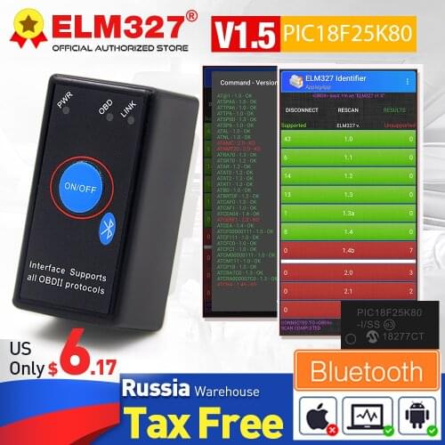 ELM327 V1.5 OBD2 Scanner PIC18F25K80 BT ELM 327 Wifi OBD Car Diagnostic Tool For Android / IOS PK Icar2 Code Reader repair tool