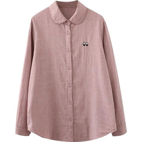 Блузки в клетку Fairynatural China At AliExpress