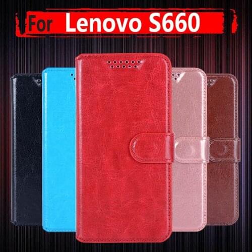 Hot Sale ! Luxury Retro Flip Case For Lenovo S660 PU Leather + Soft Wallet Cover For Coque Lenovo S660 S668T S 660 4.7" Case