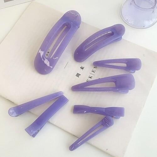 Hairlyah 2pcs/set Girls Friends Purple Hairpin Holder Ornament Bangs Barrette Styling Tools Hair Clip Headress Hair Accessories