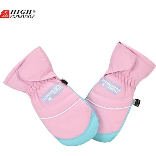 HIGH EXPERIENCE 2021 Winter New Childrens Ski Baby Outdoor Play Snow Waterproof Add Wool Thick Warm Windproof Fashion Gloves