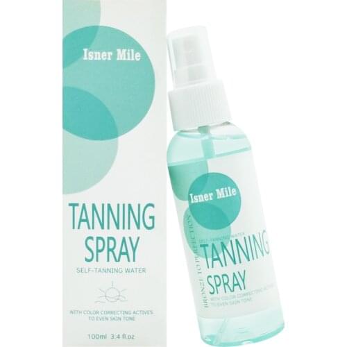 ISNER MILE Luxe Multi-Purpose Hydrating Self Tanning Water Salon Bronzer For Face Mist and Body Tanning Spray long lasting SPF0