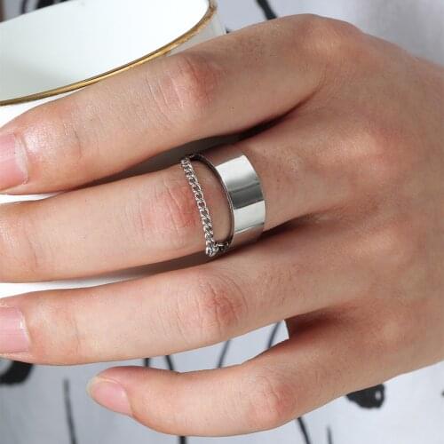 Anime Cosplay Chain Rings Japanese Style Animation Cosplay Ring Stainless Steel Jewelry Titanium Steel Mens Rings