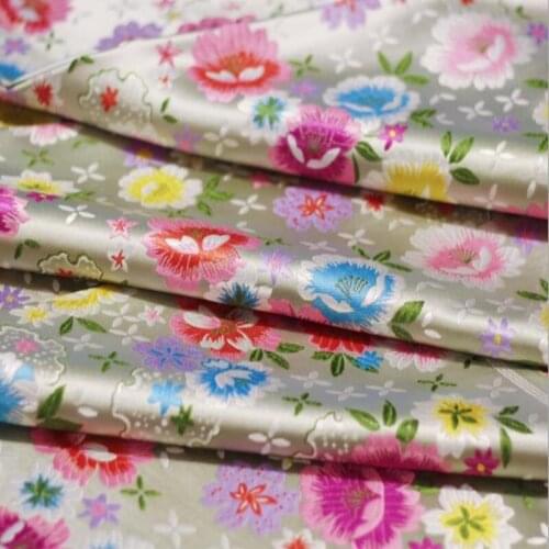 CF709 Florals Embroidery Jacquard Brocade Fabric Costume Han Chinese Clothing Dress For Kids and Women Handmade DIY Materials