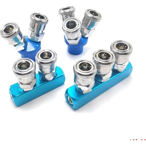 C-type round two-way pneumatic quick quick-plug connector SMY air pump air compressor connector SMV round three-way connector