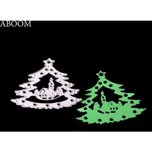 ABOOM Hot Christmas Tree Metal Cutting Dies Scrapbooking Album Photo Embossing Folder Carbon Steel Die Cut Invitation Card Mold