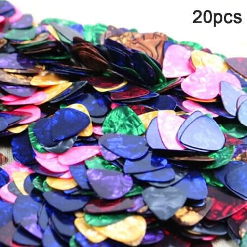 20pcs Thin Guitar Picks 0.5/0.75/1/1.2mm Acoustic Picks Plectrum Electric Smooth Guitar Pick Accessories