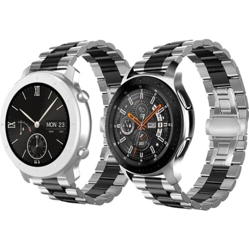 22mm metal Watch Band Strap for Samsung Galaxy Watch 46mm S3 3 45mm Fossil Gen 5 Carlyle Pebble Time Vivoactive 4 Ticwatch Pro