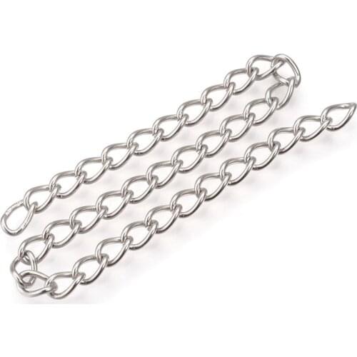 25m/roll Stainless Steel Curb Chains Link Chain Unwelded For Jewelry Making DIY Necklace Findings 5x3.8x0.8mm/6.5x4x1.0mm