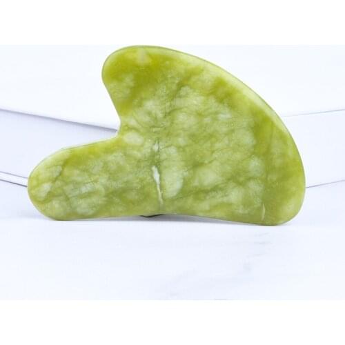 Natural Sliming Beauty Face Jade Green Jade Guasha Board Natural Stone Scraper Tools For Face Neck Back Body Pressure Therapy
