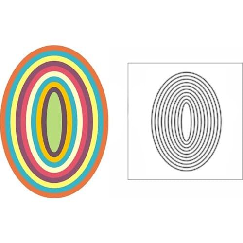 New Layered Ovals Frame Craft Embossing Mold 2021 Metal Cutting Dies for DIY Decorative Scrapbooking Album Card Making No Stamps