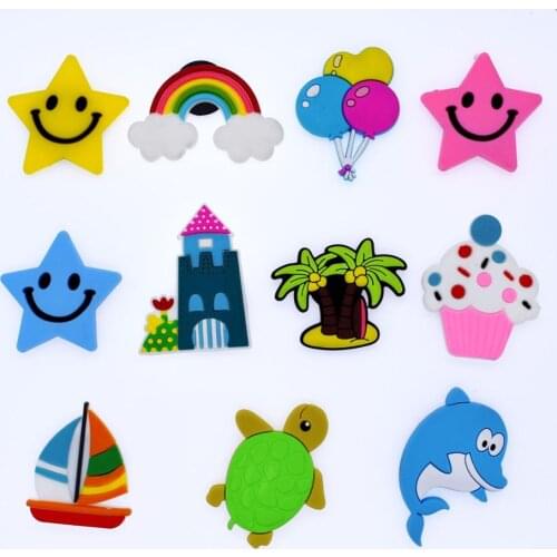 10 pcs Big Size 4-7 cm Sailboat CVilla Sea Animals Dolphin Coconut Tree Tortoise Shoes Charms For Summer Beach Sandals Ornaments