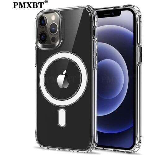 Safe Charger Phone Case For iPhone 12 Pro Max 12Mini Wireless Charging Luxury Transparent Thin Drop Protection Cover Capa