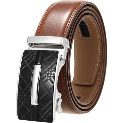 Brand Genuine Leather Belt Man Mens Belt Cow Man Designer Belts Fashion Automatic Buckle Belts For Men Leather Designer Blue