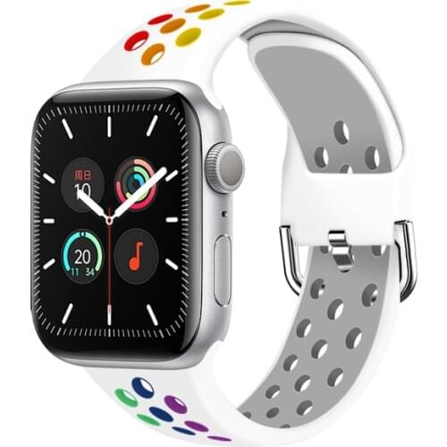 Suitable for Apple watch 6 silicone sports bracelet 40mm 44mm 42mm 38mm accessories, Iwatch Series 6 se 5 4 3 2 watch strap