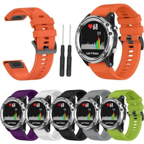 26 22 20mm Watchband For Garmin Fenix 5 5X Plus 3HR Silicone Band Fenix5 Watch Quick Release Easyfit Wrist Strap