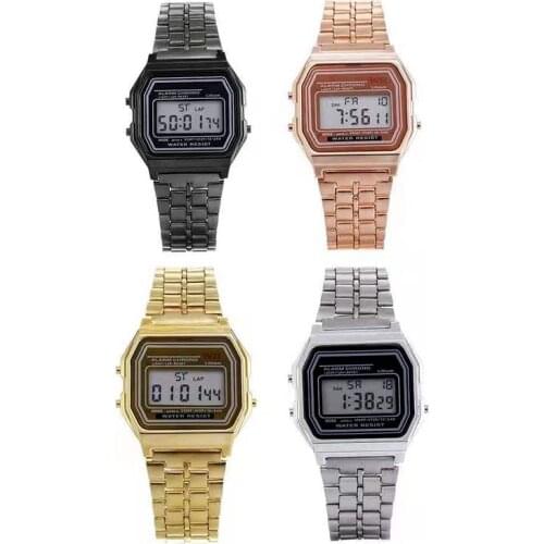 Luxury Digital Steel LED Electronic Luminous Watch Men and Women Business Multi-function Digital Sports Electronic Clock