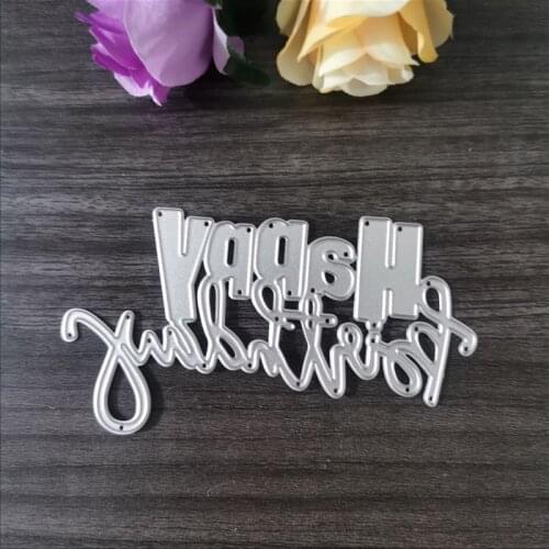 Happy birthday! Letters Metal Cutting Dies for DIY Scrapbooking Album Paper Cards Decorative Crafts Embossing Die Cuts