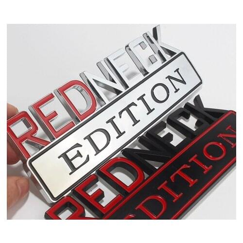 Silver REDNECK EDITION Emblem Auto Trunk Fender Badge Decals Stickers