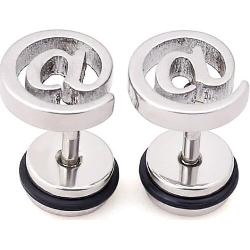 Symbol Earring Stud for Men Unisex Particular Stud Earring Stainless Steel Ear Piercing Jewelry 1 Pair