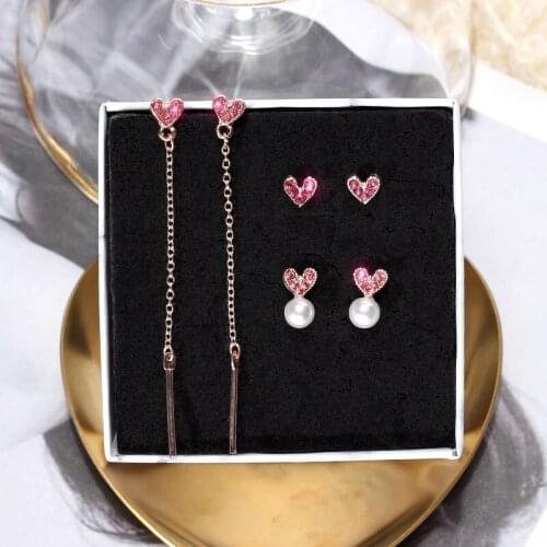 Heart-shaped Stud Earrings for Women Simple Earrings