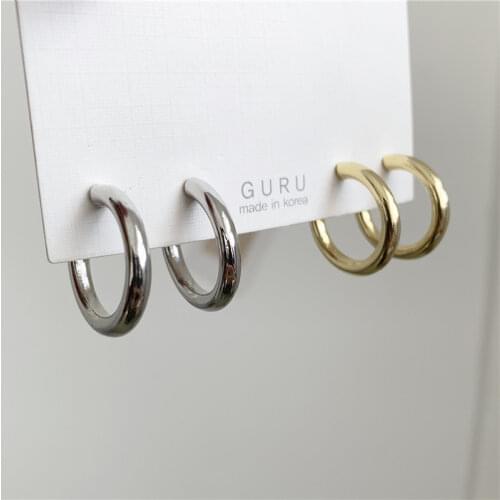 Cute C Shape Hoop Earrings Fashion Jewelry Womens Accessories