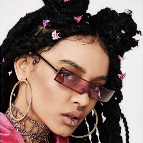 Smal Frame One Piece Sunglasses Women Brand Colorful Lens Square Sun Glasses Female Gradient Oculos Unisex Mirror Shades 5167 R