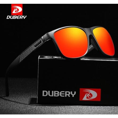 DUBERY Fashion Polarized Sunglasses Men driving Travel Square Sun Glasses Male Super light Eyeglasses Frame UV400 Goggles D002