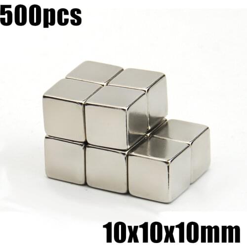 500pcs F10 10 10 Super Powerful Strong Rare Earth Block NdFeB Magnet Neodymium Magnets F10 10 10