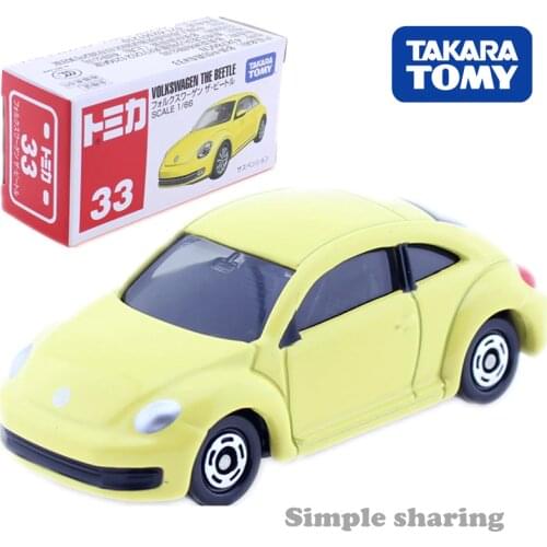 Takara Tomy Tomica No.33 Volkswagen The Beetle Model Kit 1/66 Diecast Car Funny Pop Baby Toys Collectibles Miniature Puppets