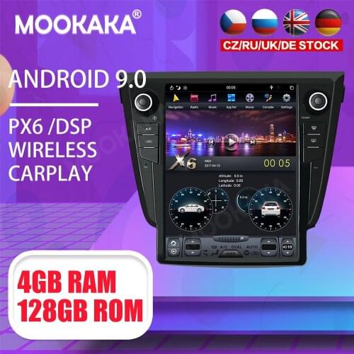 Tesla 12.1" Android 9 PX6 4G+128GB Car Player For Nissan X-Trail 2014-2017 Car GPS Navi CarPlay Head Unit DSP Stereo dvd