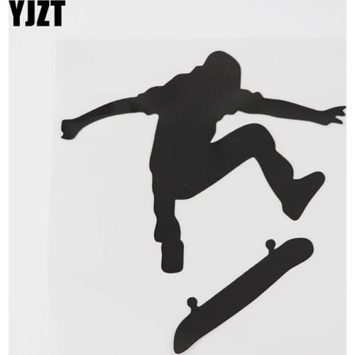 YJZT 11.9CMX12.9CM Adventure Skateboarder Sport Decal Vinyl Car Sticker Black/Silver 8A-0659