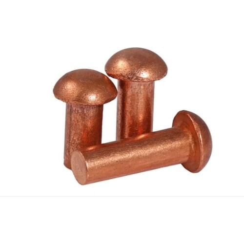 5pcs M4 round head rivet copper rivets nail cap nails no thread screws 5-40mm length