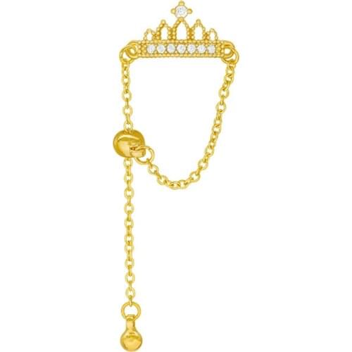 2020 Fashion Costume Jewelry New Trendy Adjustable Gold Chain Crystal Crown Ring Bague Femme Love Rings For Women Gift