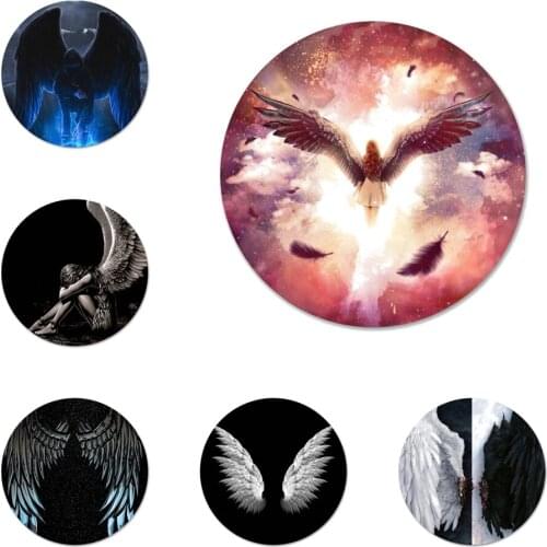 58mm Angel Wing Icons Pins Badge Decoration Brooches Metal Badges For Clothes Backpack Decoration