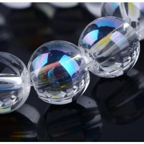 1 Strand Rainbow Plated Electroplate Glass Round Beads 6mm 8mm for DIY jewelry making accessories F70