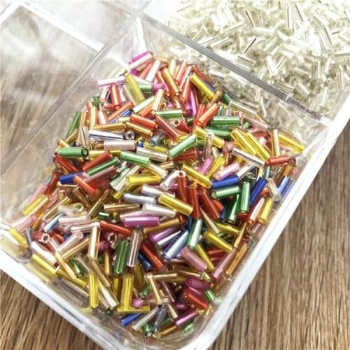 20g Silver Glass Tube Beads Sewing Decorative Wedding Dress Garment Tassel Beaded Diy Accessories Materials