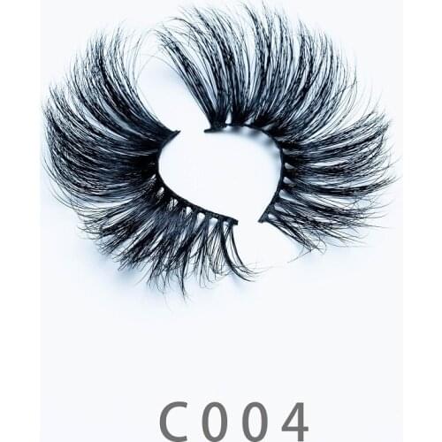30mm C04 5D Very Fluffy Real Long Mink Lashes Strip Natural False Eyelashes Makeup Thick Cross Volume Eye Lashes Extension