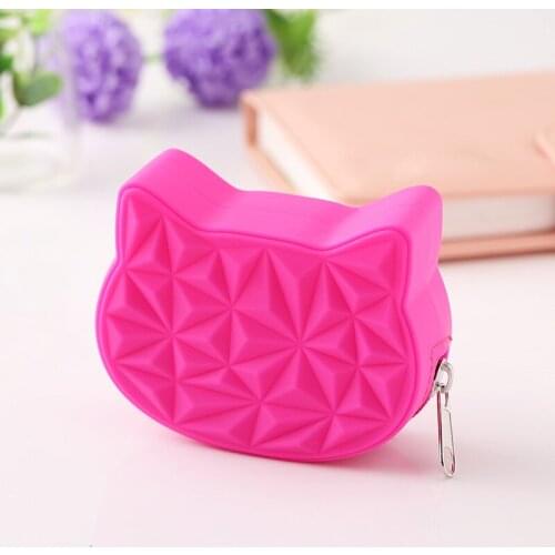30PCS / LOT Creative Cat Silicone Zipper Purse Cute Mini Purse Women Organize Wallet Gifts for Girls Coin Purse